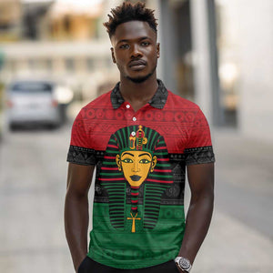 Personalized Ancient Egypt Polo Shirt - Pharaoh in Pan-African Colors