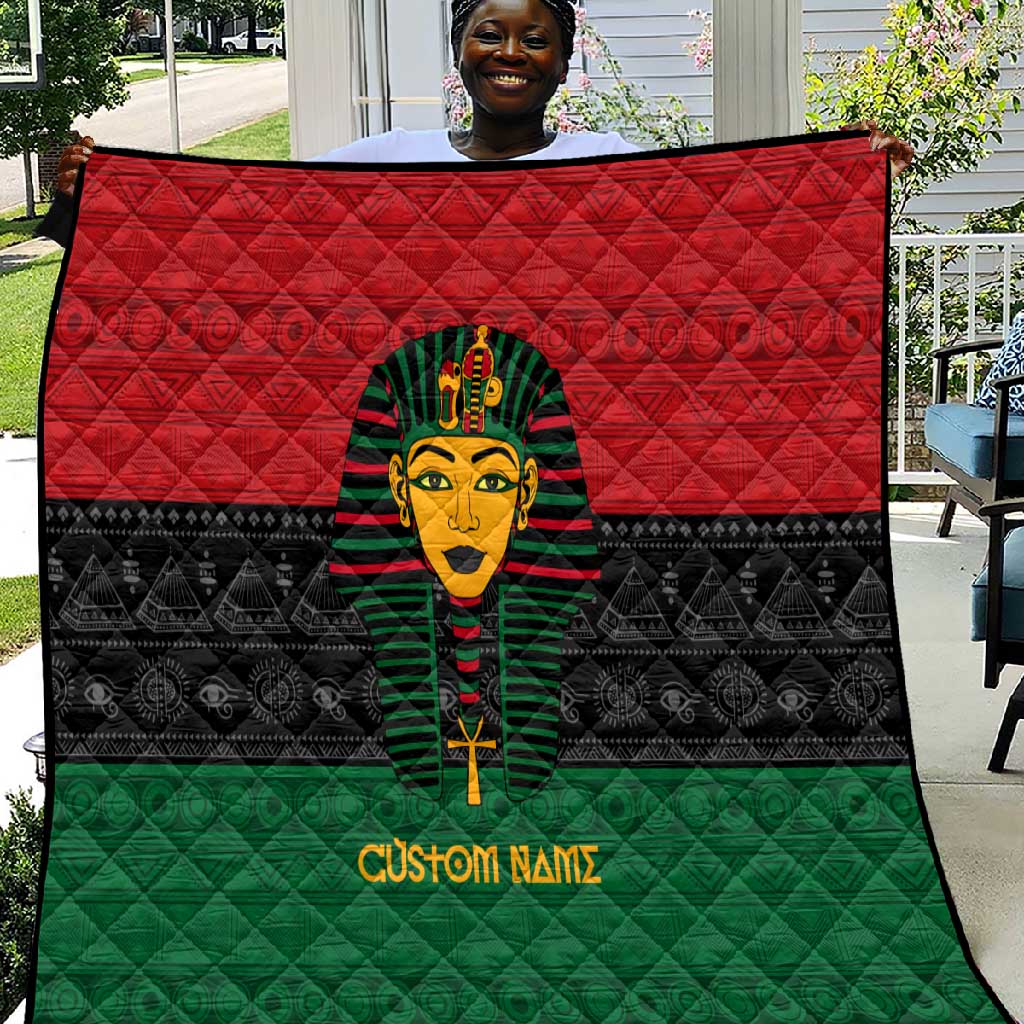 Personalized Ancient Egypt Quilt - Pharaoh in Pan-African Colors