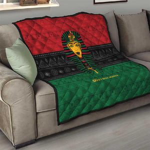 Personalized Ancient Egypt Quilt - Pharaoh in Pan-African Colors