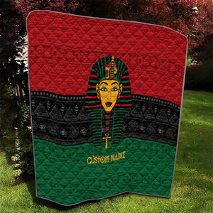 Personalized Ancient Egypt Quilt - Pharaoh in Pan-African Colors