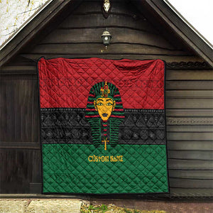 Personalized Ancient Egypt Quilt - Pharaoh in Pan-African Colors