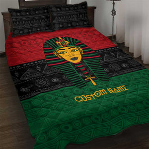 Personalized Ancient Egypt Quilt Bed Set - Pharaoh in Pan-African Colors