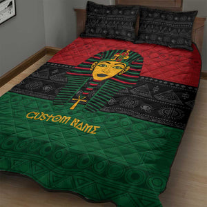 Personalized Ancient Egypt Quilt Bed Set - Pharaoh in Pan-African Colors