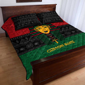 Personalized Ancient Egypt Quilt Bed Set - Pharaoh in Pan-African Colors