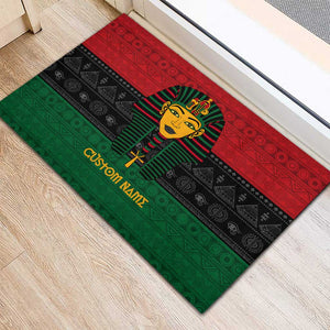 Personalized Ancient Egypt Rubber Doormat - Pharaoh in Pan-African Colors