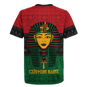 Personalized Ancient Egypt Rugby Jersey - Pharaoh in Pan-African Colors