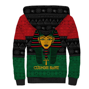 Personalized Ancient Egypt Sherpa Hoodie - Pharaoh in Pan-African Colors