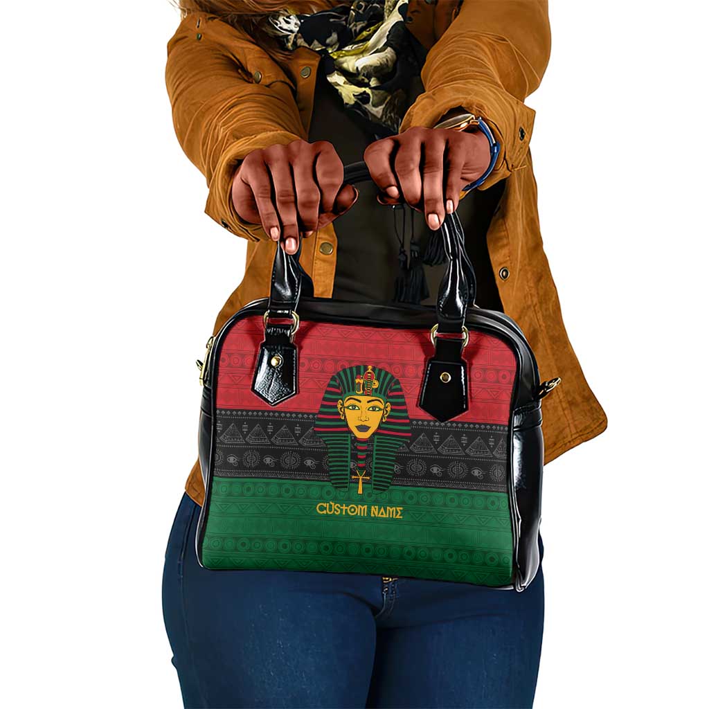 Personalized Ancient Egypt Shoulder Handbag - Pharaoh in Pan-African Colors