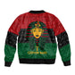 Personalized Ancient Egypt Sleeve Zip Bomber Jacket - Pharaoh in Pan-African Colors