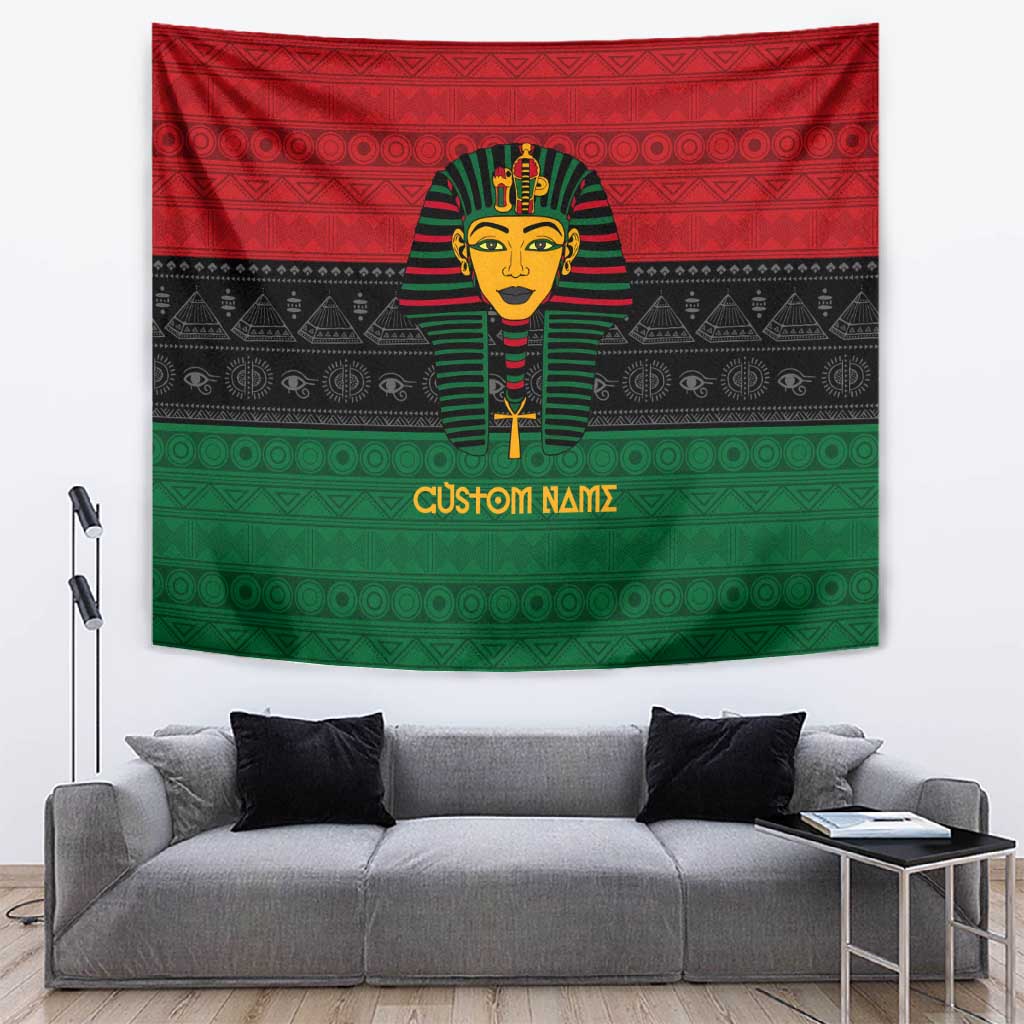 Personalized Ancient Egypt Tapestry - Pharaoh in Pan-African Colors