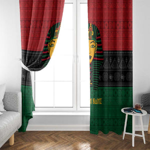 Personalized Ancient Egypt Window Curtain - Pharaoh in Pan-African Colors