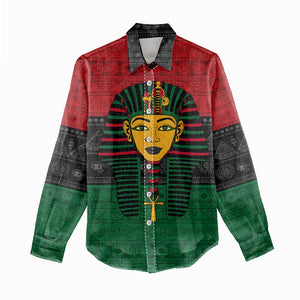 Personalized Ancient Egypt Women Casual Shirt - Pharaoh in Pan-African Colors