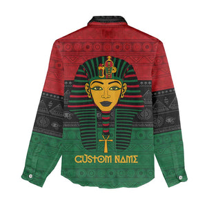 Personalized Ancient Egypt Women Casual Shirt - Pharaoh in Pan-African Colors