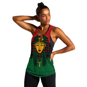 Personalized Ancient Egypt Women Racerback Tank - Pharaoh in Pan-African Colors