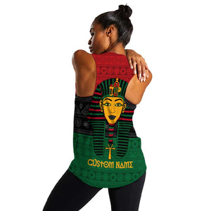 Personalized Ancient Egypt Women Racerback Tank - Pharaoh in Pan-African Colors