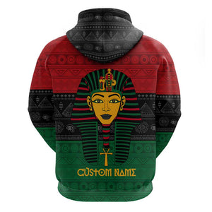 Personalized Ancient Egypt Zip Hoodie - Pharaoh in Pan-African Colors