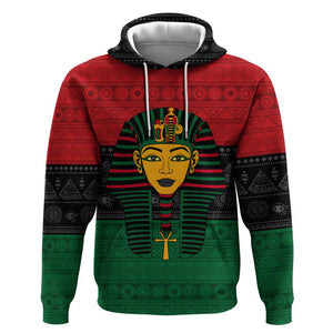 Personalized Ancient Egypt Zip Hoodie - Pharaoh in Pan-African Colors