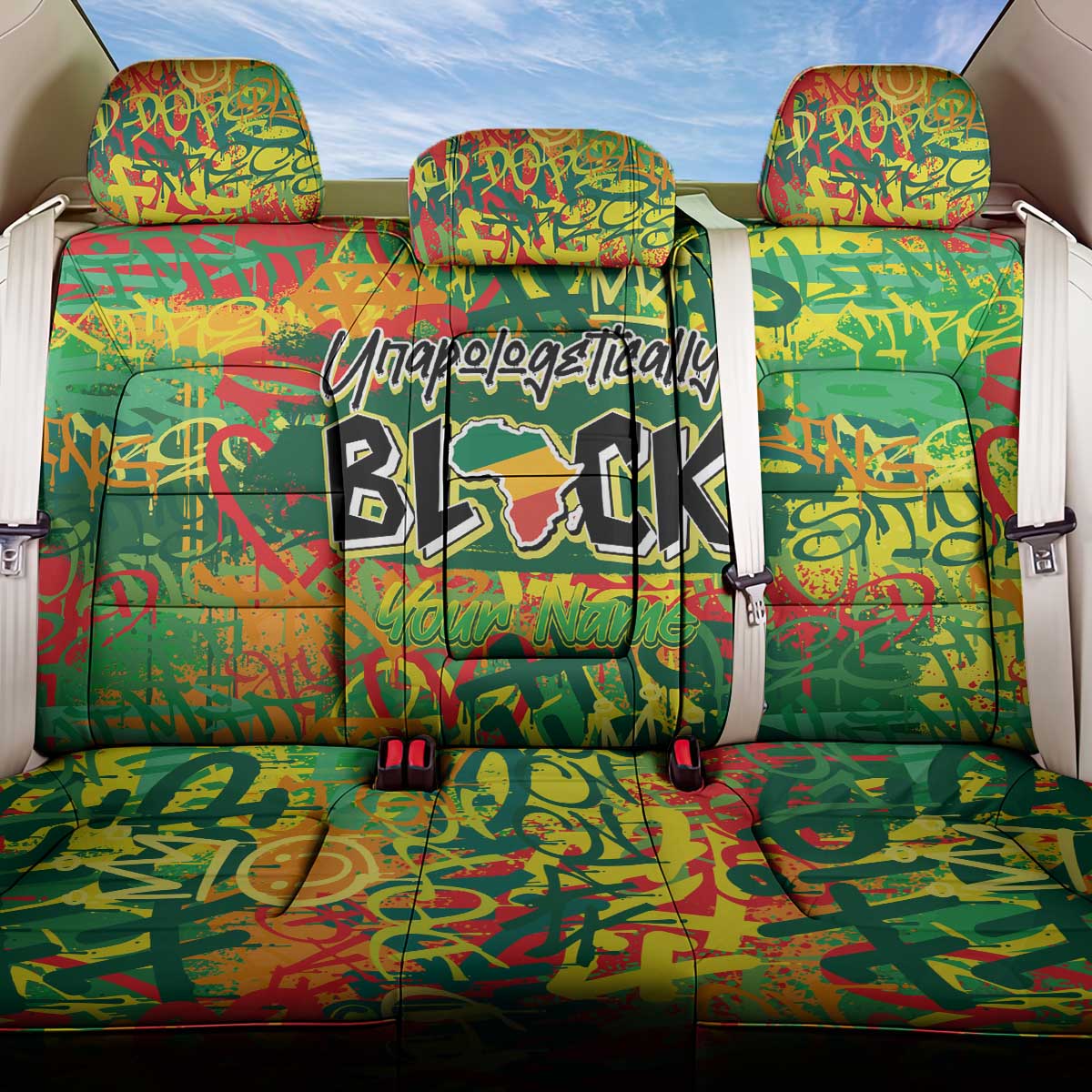 Personalized African Design Back Car Seat Cover - Unapologetically Black