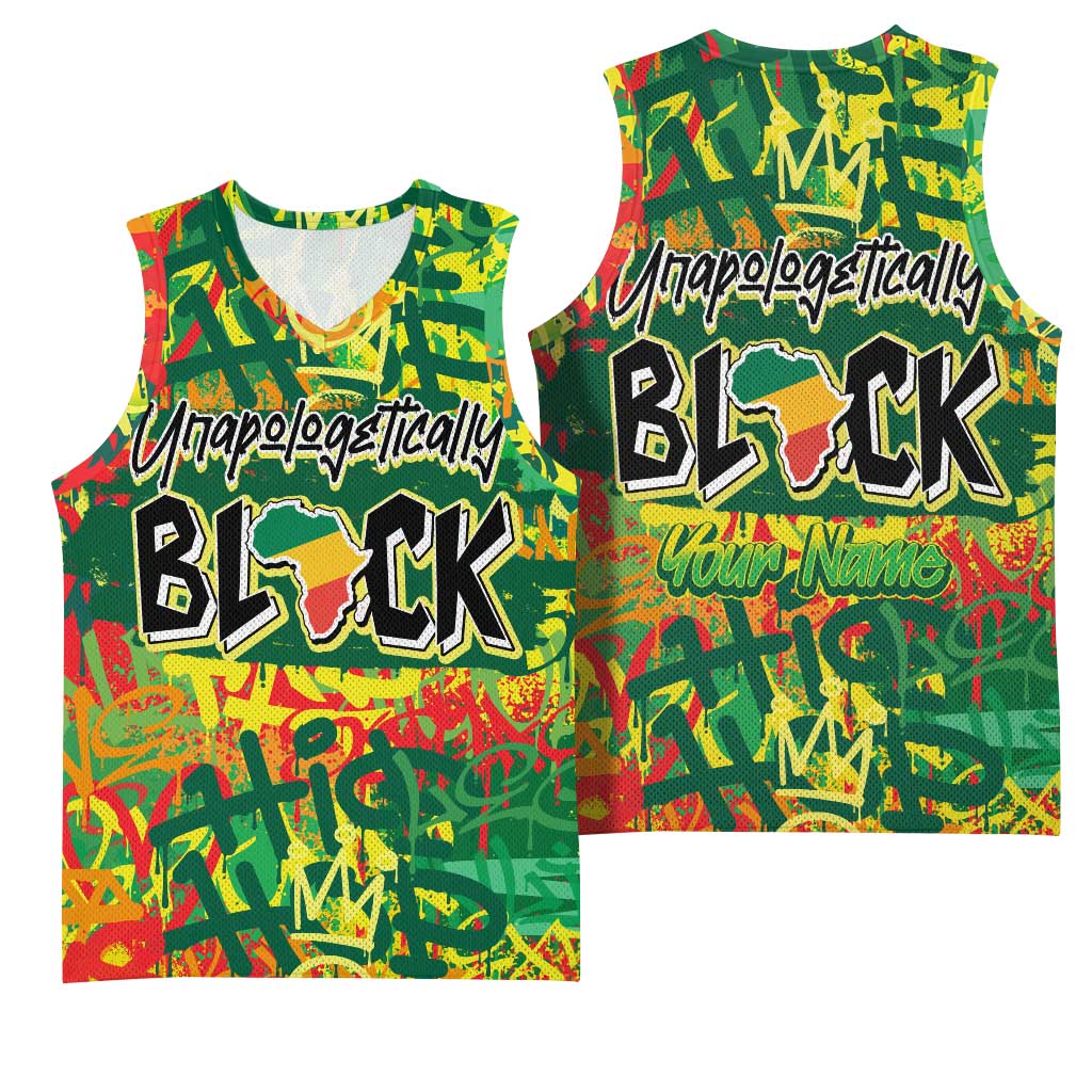 Personalized African Design Basketball Jersey - Unapologetically Black DT02