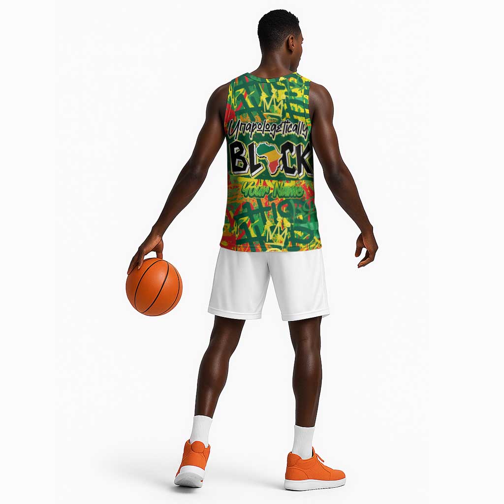Personalized African Design Basketball Jersey - Unapologetically Black DT02
