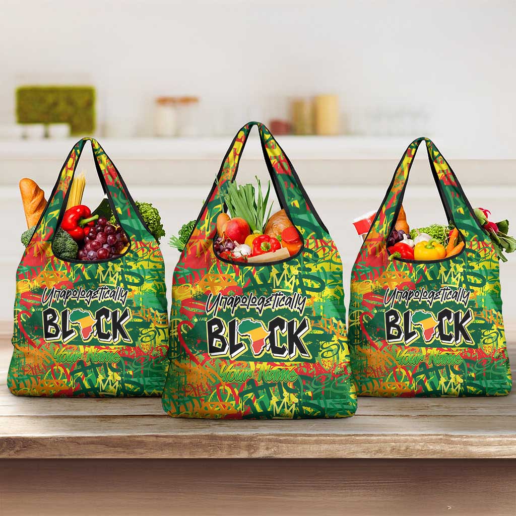Personalized African Design Grocery Bag - Unapologetically Black
