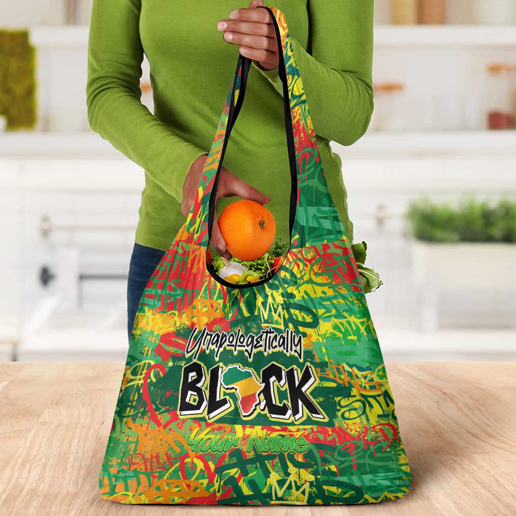 Personalized African Design Grocery Bag - Unapologetically Black