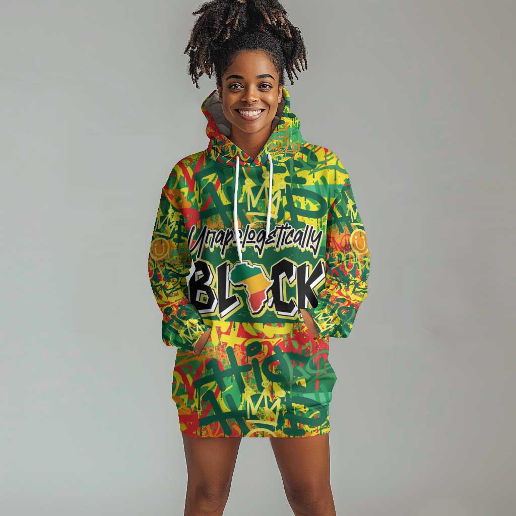 Personalized African Design Hoodie Dress - Unapologetically Black