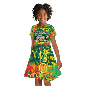 Personalized African Design Kid Short Sleeve Dress - Unapologetically Black