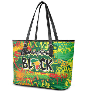 Personalized African Design Leather Tote Bag - Unapologetically Black