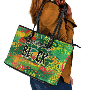 Personalized African Design Leather Tote Bag - Unapologetically Black