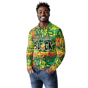 Personalized African Design Long Sleeve Polo Shirt - Unapologetically Black