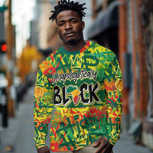 Personalized African Design Long Sleeve Shirt - Unapologetically Black DT02