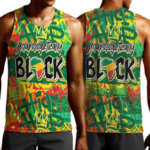 Personalized African Design Men Tank Top - Unapologetically Black