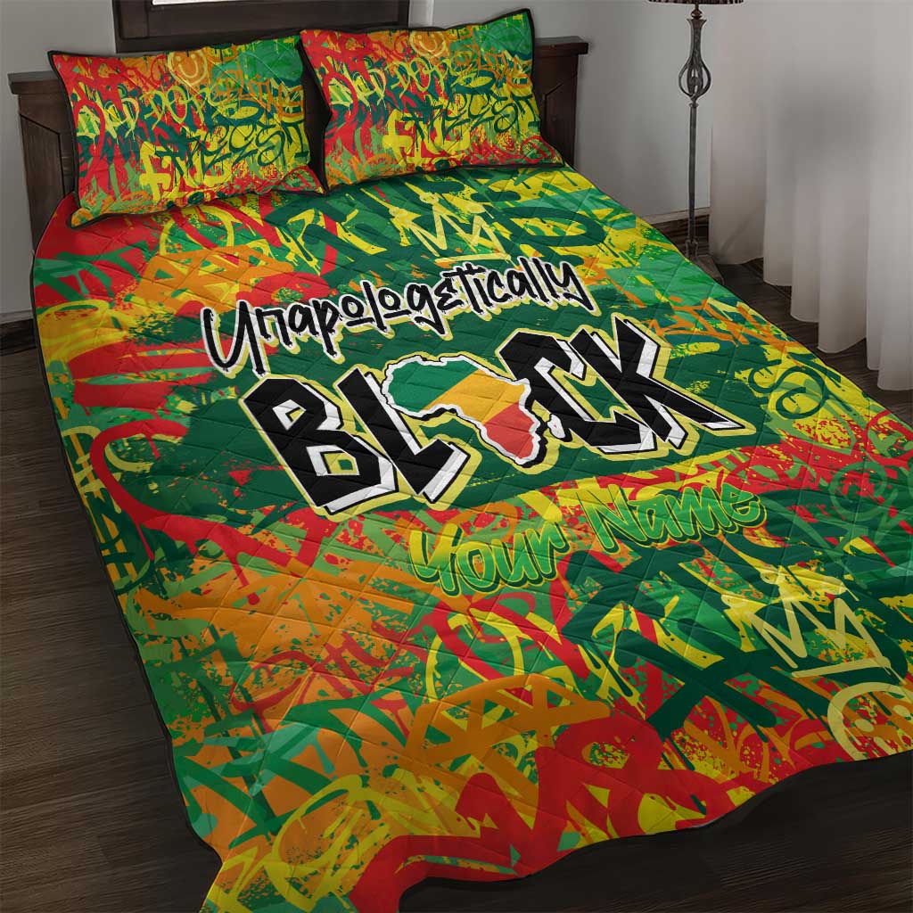 Personalized African Design Quilt Bed Set - Unapologetically Black