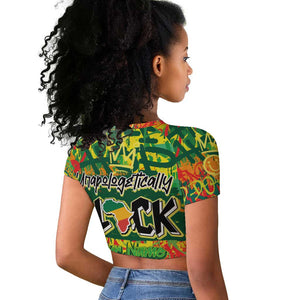 Personalized African Design Raglan Cropped T shirt - Unapologetically Black