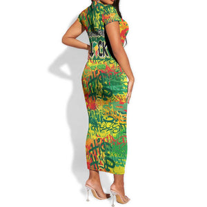 Personalized African Design Short Sleeve Bodycon Dress - Unapologetically Black