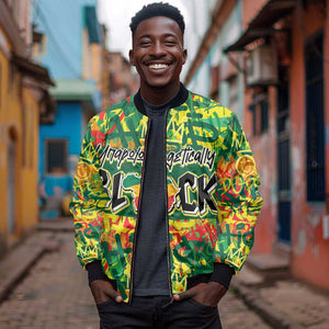 Personalized African Design Sleeve Zip Bomber Jacket - Unapologetically Black