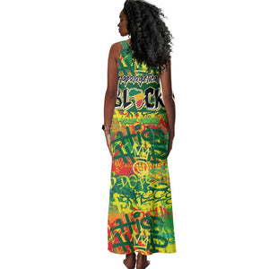 Personalized African Design Tank Maxi Dress - Unapologetically Black