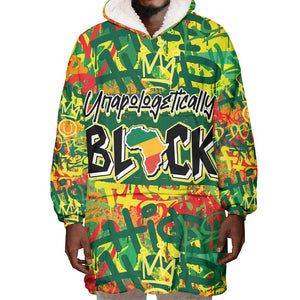 Personalized African Design Wearable Blanket Hoodie - Unapologetically Black