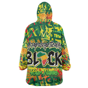 Personalized African Design Wearable Blanket Hoodie - Unapologetically Black