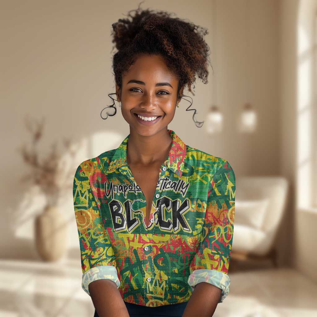 Personalized African Design Women Casual Shirt - Unapologetically Black