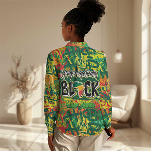 Personalized African Design Women Casual Shirt - Unapologetically Black