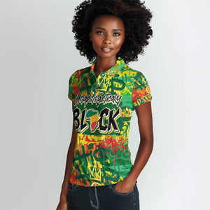 Personalized African Design Women Polo Shirt - Unapologetically Black