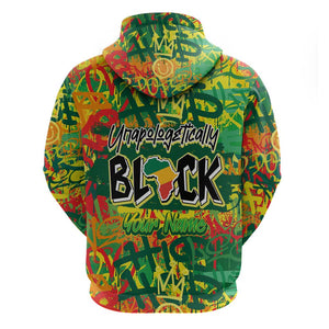 Personalized African Design Zip Hoodie - Unapologetically Black