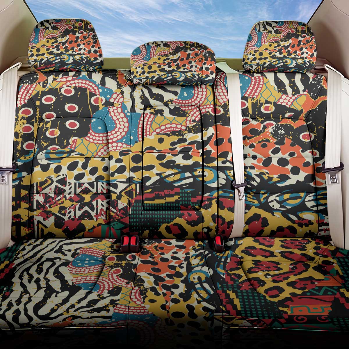 African Wildlife Back Car Seat Cover Animal Pattern