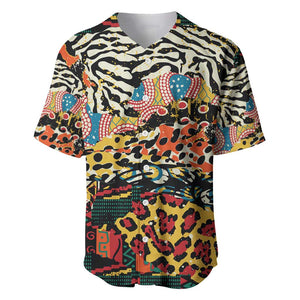 African Wildlife Baseball Jersey Animal Pattern