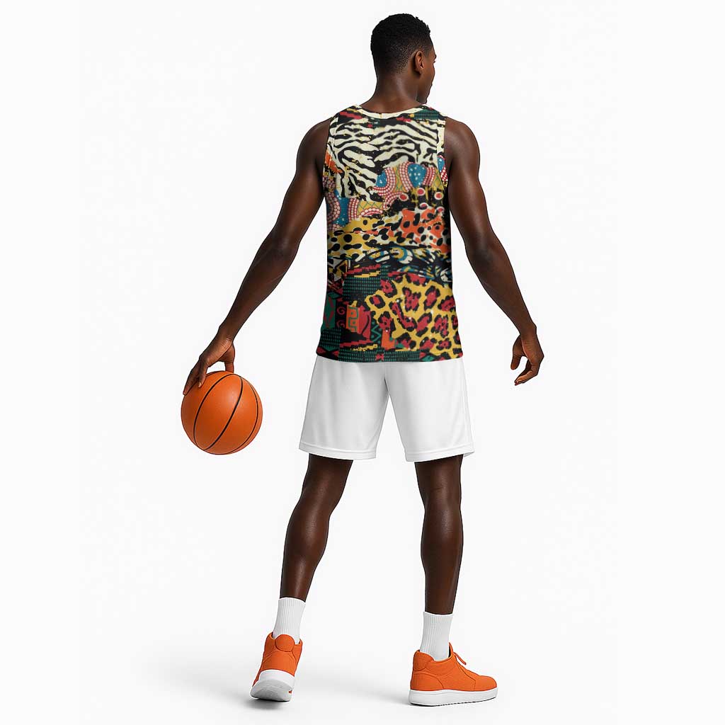 African Wildlife Basketball Jersey Animal Pattern DT02