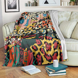 African Wildlife Blanket Animal Pattern