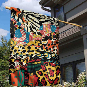 African Wildlife Garden Flag Animal Pattern