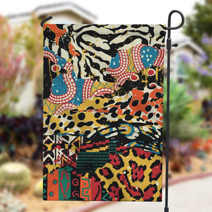 African Wildlife Garden Flag Animal Pattern